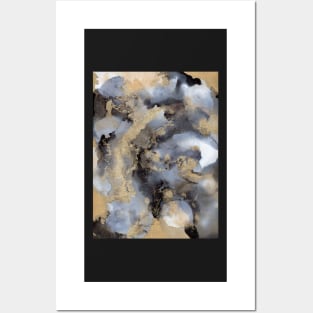Black Gold and Grey Abstract Art Posters and Art